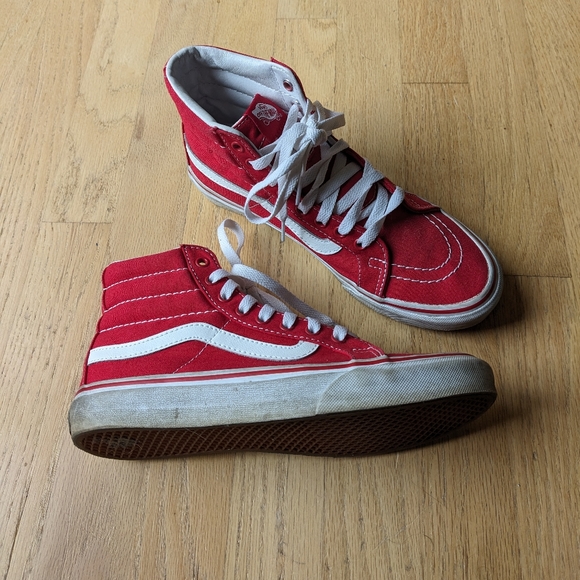 Vans Sk8 Hi Top Sneaker red size 7 - Picture 3 of 8